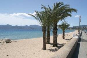 Cannes public sand beach